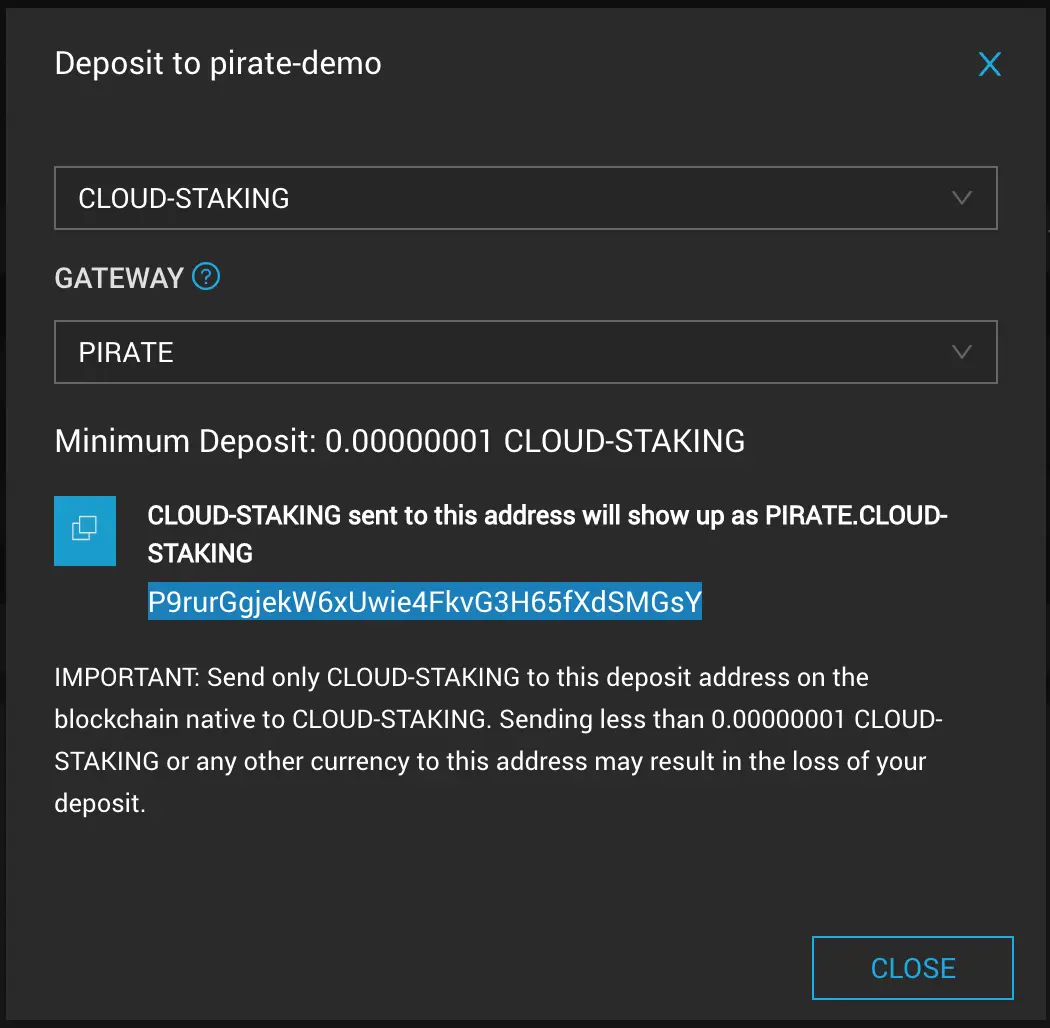 Staking address