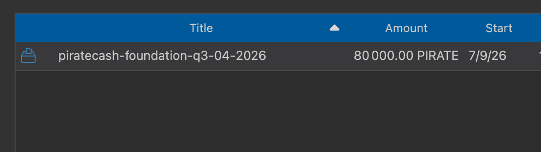 Blue icon beside a proposal prepared for network broadcast